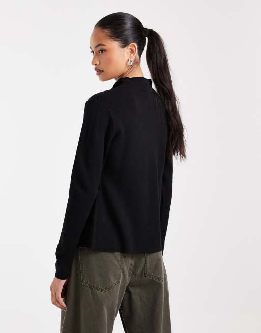 ASOS DESIGN gilet boutonné à col montant avec patte de boutonnage noir, 3 de 4
