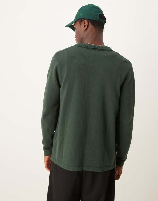 ASOS DESIGN - Gilet boutonné en maille d'épaisseur moyenne - Vert foncé, 3 de 4