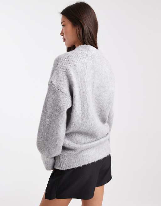 ASOS DESIGN - Gilet boyfriend brossés d'ensemble - Gris clair, 4 de 4