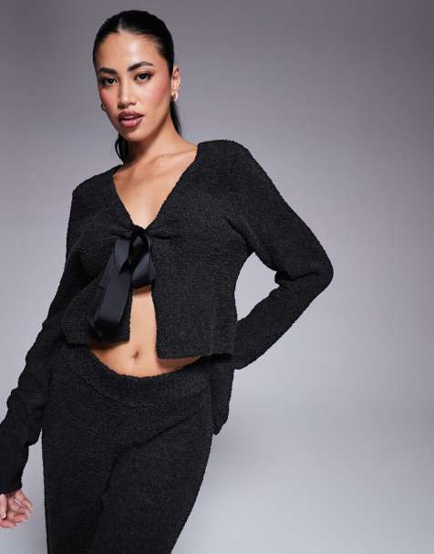 ASOS DESIGN - Gilet confort avec liens à nouer - Noir - view 1