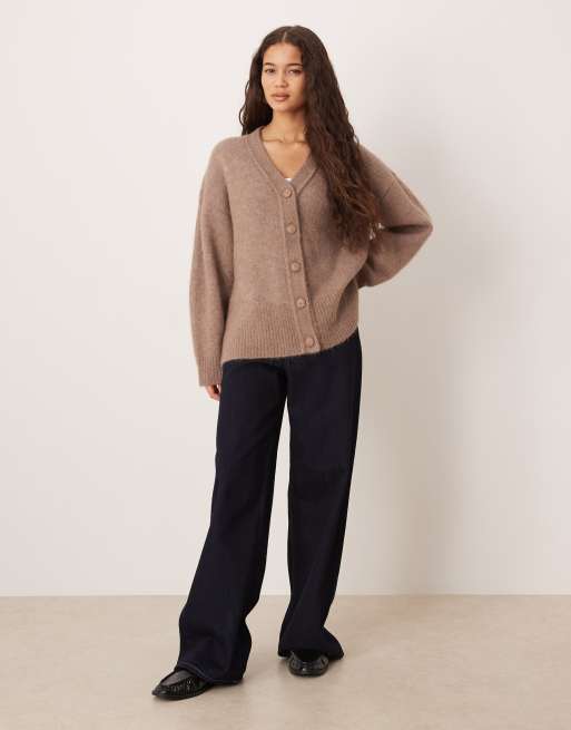 ASOS DESIGN - Gilet coupe boyfriend en alpaga et laine - Gris