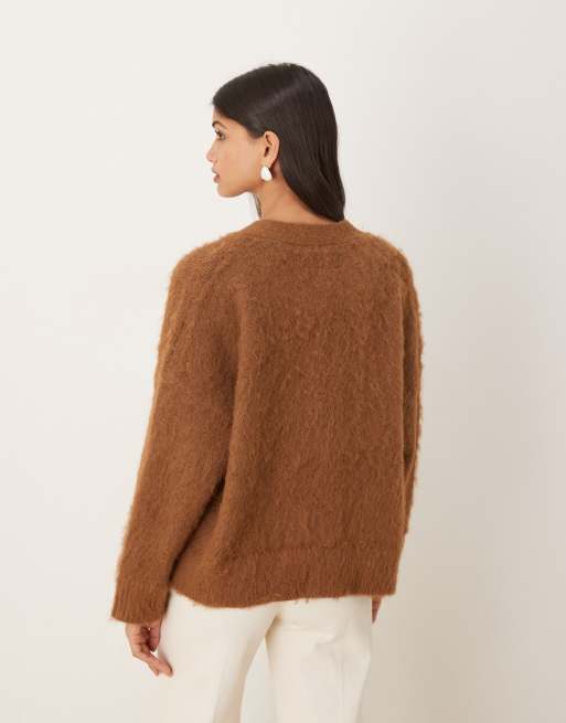 ASOS DESIGN - Gilet coupe carrée en maille brossée avec poche - Caramel, 2 de 4