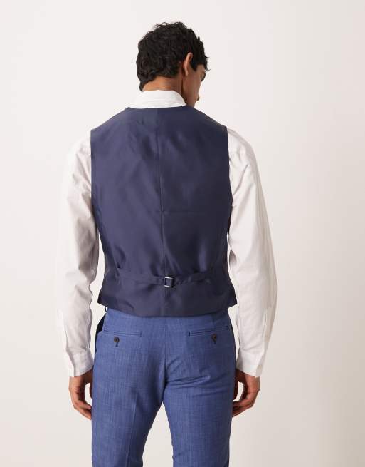 ASOS DESIGN - Gilet da abito skinny blu fiammato, 3 di 5