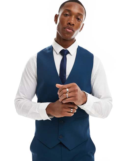 ASOS DESIGN - Gilet da abito skinny blu