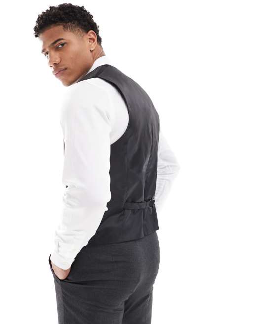 ASOS DESIGN - Gilet da abito slim antracite, 5 di 5