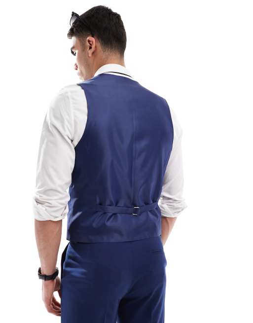 ASOS DESIGN - Gilet da abito slim blu navy, 2 di 5