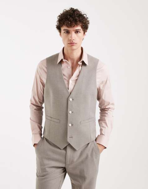 ASOS DESIGN - Gilet da abito slim grigio in flanella - view 1