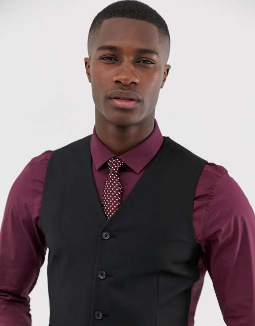 ASOS DESIGN - Gilet da abito slim nero, 3 di 4
