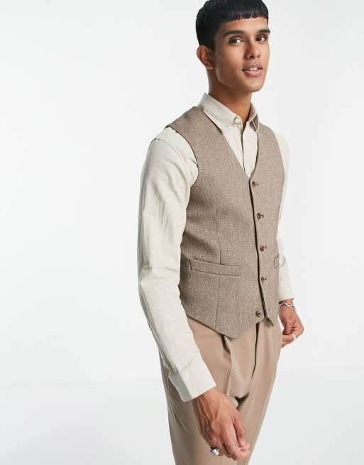 gilet de costume en laine homme