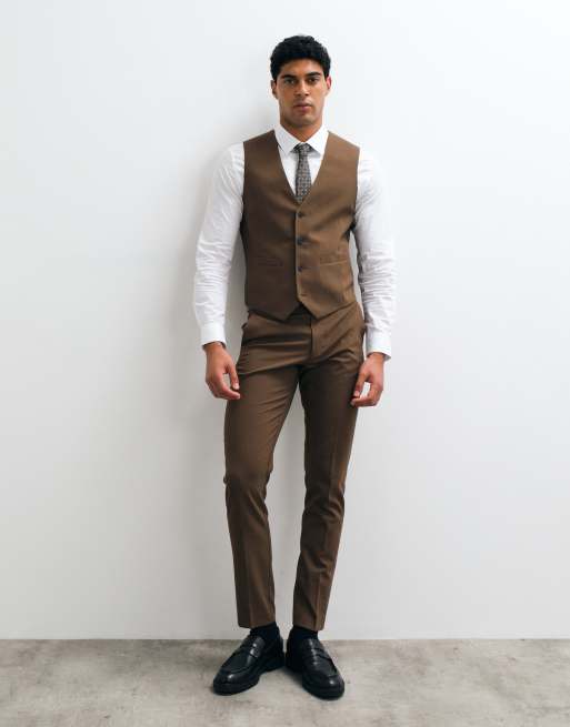 ASOS DESIGN - Gilet de costume ajusté - Marron, 2 de 5