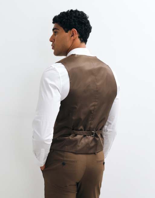 ASOS DESIGN - Gilet de costume ajusté - Marron, 5 de 5