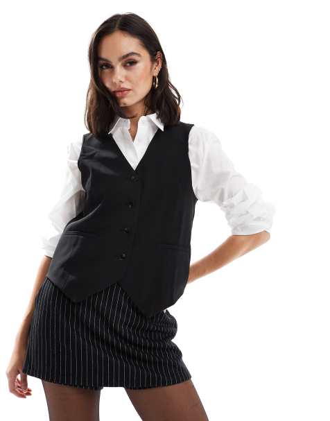 ASOS DESIGN - Gilet de costume ample - Noir - view 1