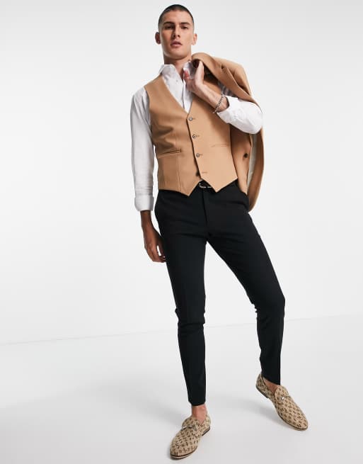ASOS DESIGN - Gilet de costume ultra ajusté - Camel, 4 de 4