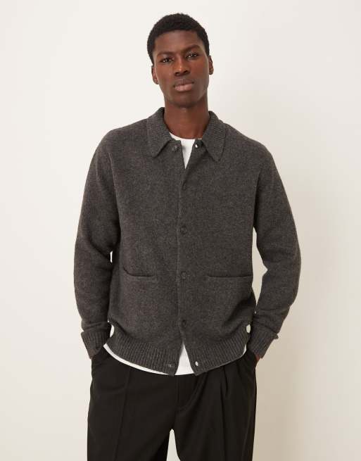 ASOS DESIGN - Gilet décontracté en laine mélangée avec poches avant - Gris, 2 de 5