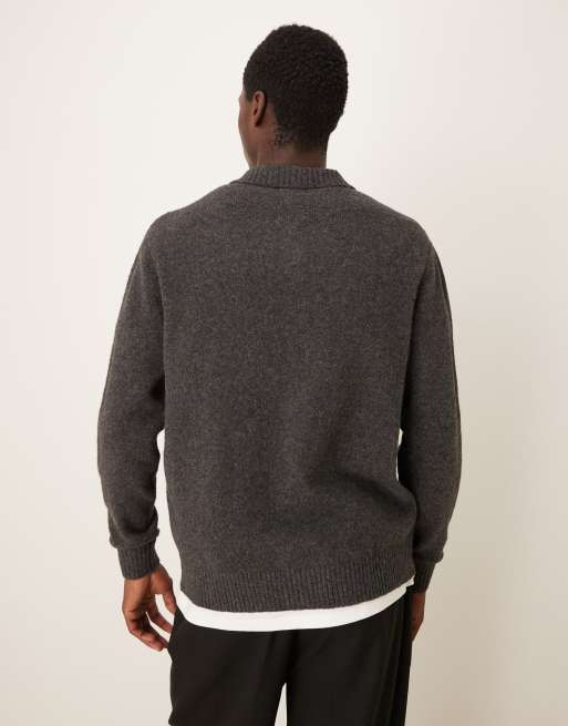 ASOS DESIGN - Gilet décontracté en laine mélangée avec poches avant - Gris, 3 de 5