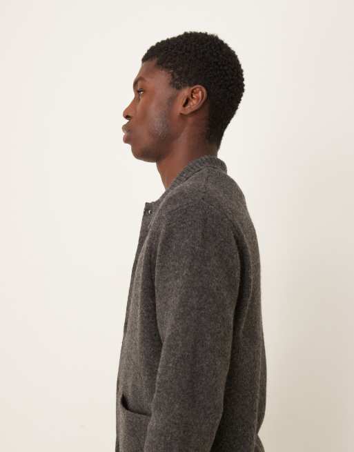 ASOS DESIGN - Gilet décontracté en laine mélangée avec poches avant - Gris, 4 de 5