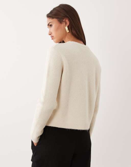ASOS DESIGN - Gilet en maille à brandebourgs - Écru, 4 de 4