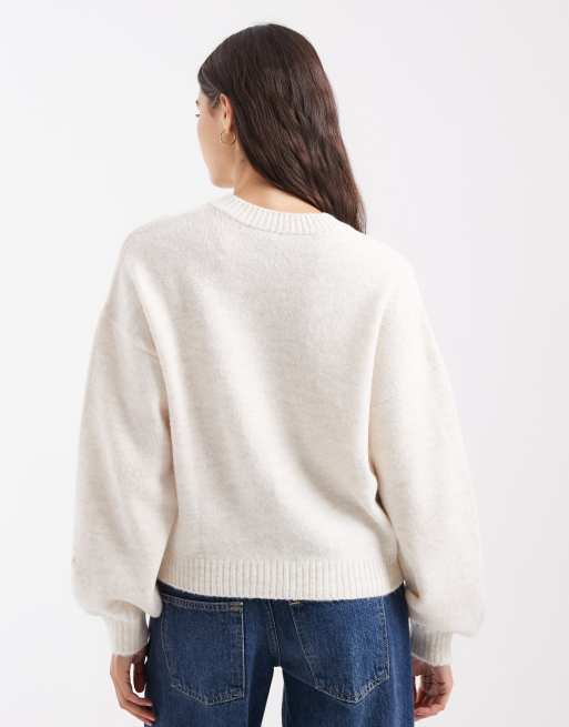 ASOS DESIGN gilet en maille à col mao crème, 4 de 4