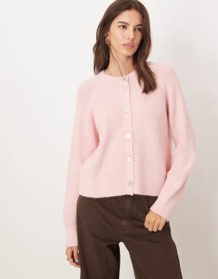 ASOS DESIGN - Gilet en maille à col montant - Rose