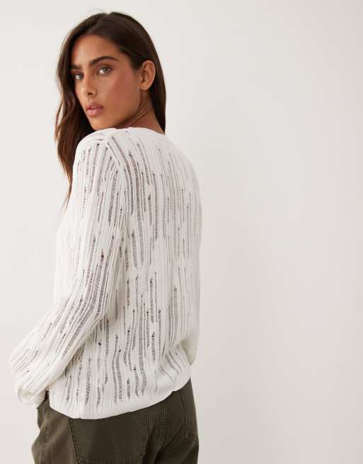 ASOS DESIGN gilet en maille à manches longues crème, 4 de 4