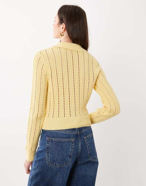ASOS DESIGN gilet en maille avec boutons dorés couleur crème, 4 de 4