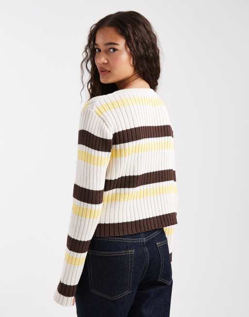 ASOS DESIGN - Gilet en maille côtelée à rayures - Multicolore, 3 de 4