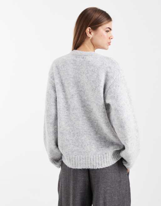 ASOS DESIGN - Gilet en maille de laine mélangée avec détails métalliques - Anthracite, 4 de 4