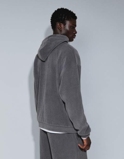 ASOS DESIGN gilet en maille décontracté à col cheminée zippé avec effet moucheté en charbon, 5 de 7