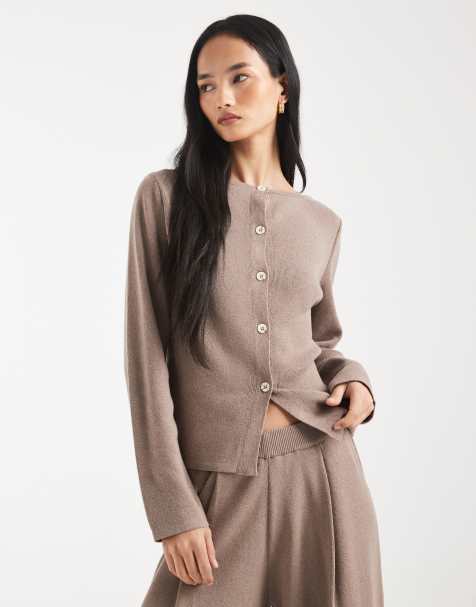 ASOS DESIGN - Gilet en maille d'ensemble - Marron moka - view 1