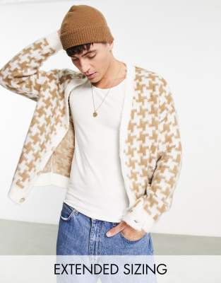 ASOS DESIGN - Gilet en maille duveteuse à motif géométrique