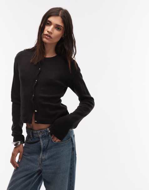 ASOS DESIGN - Gilet en maille duveteuse coupe carrée - Noir - view 1