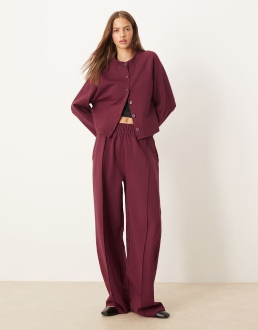 ASOS DESIGN - Gilet en maille interlock - Bordeaux, 3 de 4