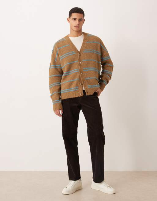 ASOS DESIGN - Gilet en maille oversize à rayures - Marron, 2 de 5