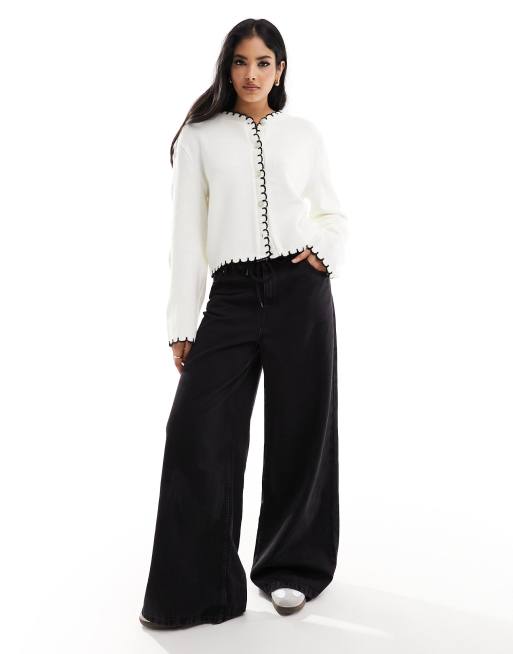 ASOS DESIGN - Gilet en point de feston - Blanc, 4 de 4