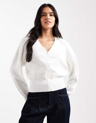 ASOS DESIGN - Gilet épuré à taille structurée - Crème-Blanc