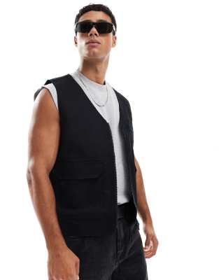 ASOS DESIGN - Gilet fonctionnel - Noir