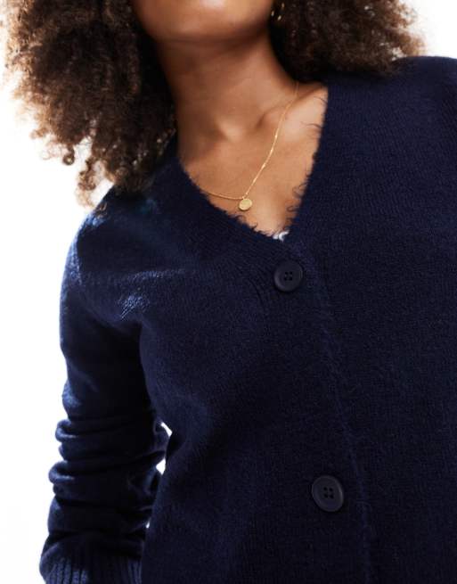 ASOS DESIGN - Gilet long à col V et taille cintrée - Bleu marine, 3 de 4