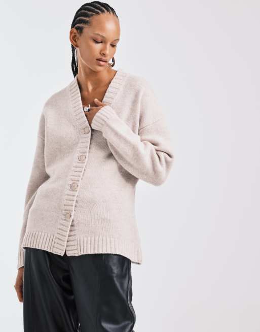 ASOS DESIGN - Gilet long à taille ajustée en laine d'agneau de qualité supérieure - Blanc, 2 de 4