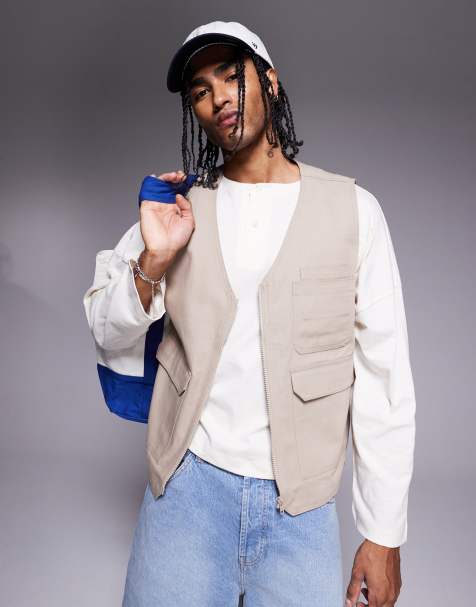 ASOS DESIGN - Gilet multitasche color pietra - view 1