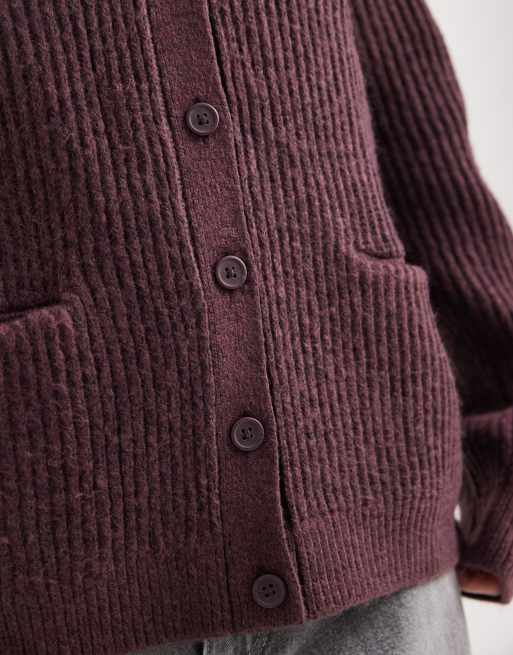 ASOS DESIGN - Gilet oversize coupe boyfriend côtelé - Prune, 2 de 4