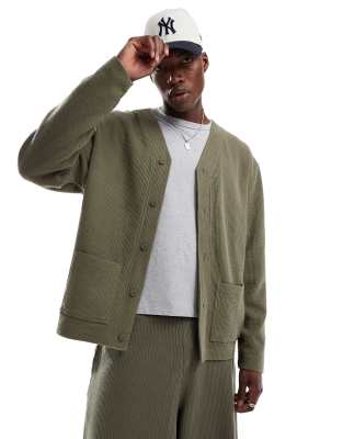 ASOS DESIGN - Gilet oversize en jersey - Kaki-Marron