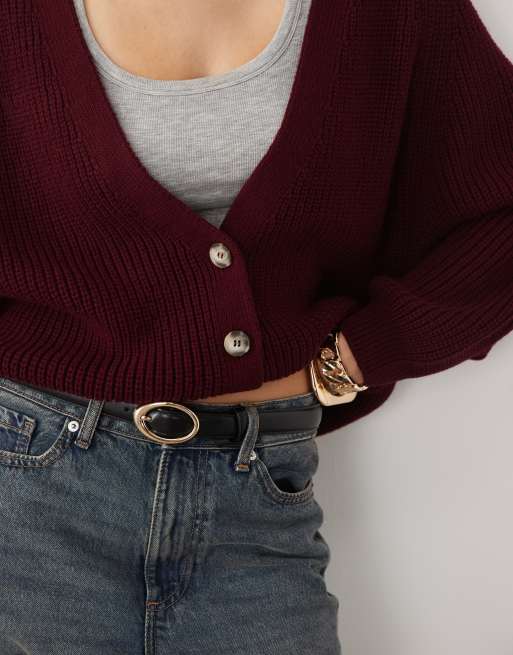 ASOS DESIGN gilet oversize en maille bordeaux, 3 de 4