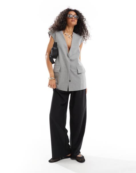 ASOS DESIGN - Gilet oversize grigio con spalle scese - view 1