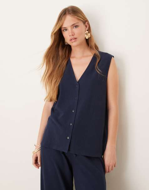 ASOS DESIGN - Gilet oversize in maglia testurizzata blu navy - view 1