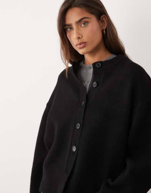 ASOS DESIGN - Gilet ras de cou coupe carrée fendu sur les côtés - Noir, 3 de 4