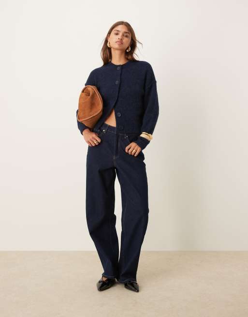 ASOS DESIGN - Gilet ras de cou en laine d'alpaga mélangée - Bleu marine, 2 de 4