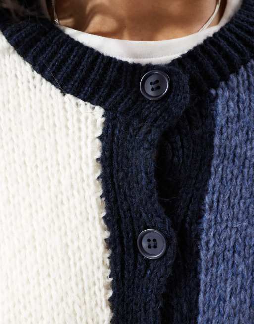ASOS DESIGN - Gilet ras de cou en maille - Bleu color block, 2 de 4