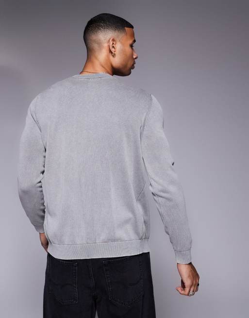 ASOS DESIGN - Gilet ras de cou en maille - Gris délavé , 3 de 4