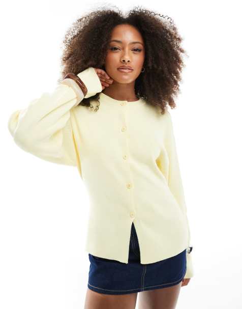 ASOS DESIGN - Gilet ras de cou en maille structurée - Babeurre - view 1