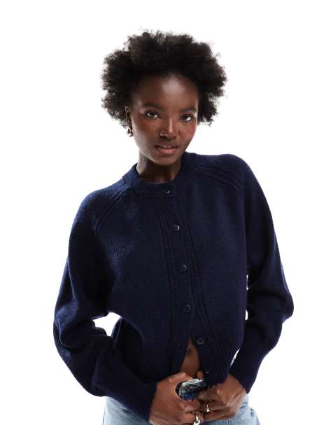 ASOS DESIGN - Gilet ras de cou structuré - Bleu marine - view 1